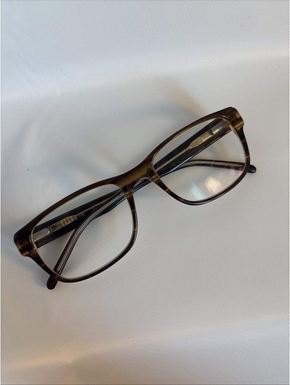 Perry Ellis Brown Beige “wood Color” Transparent Authentic Eyeglasses 54-18-140